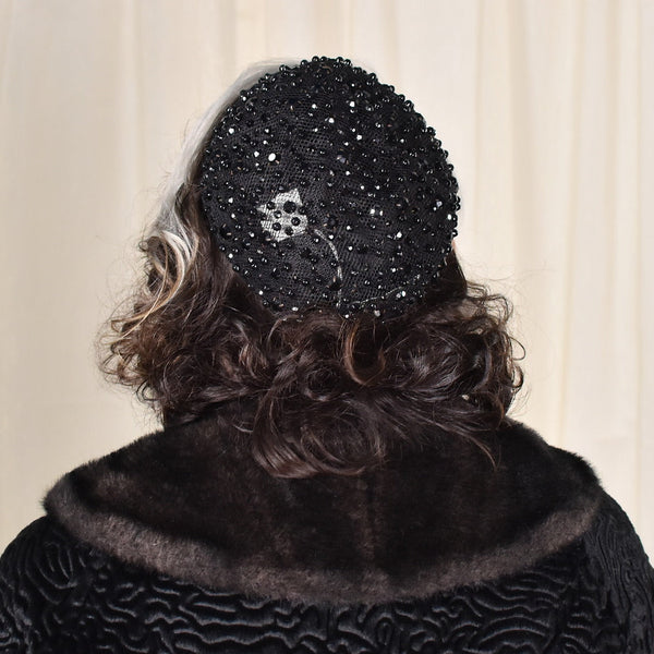 NWT 1970s Beaded Vintage Beanie Hat Cats Like Us