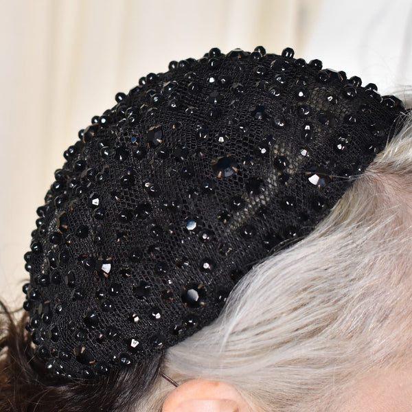 NWT 1970s Beaded Vintage Beanie Hat Cats Like Us