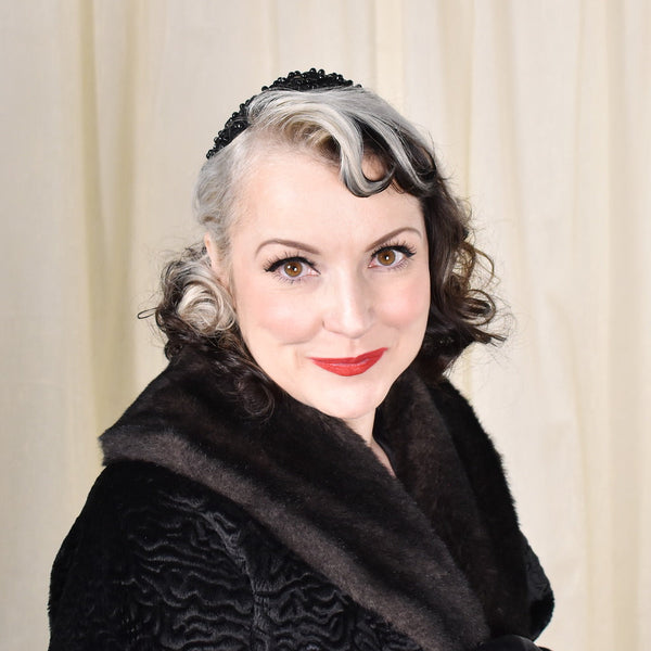 NWT 1970s Beaded Vintage Beanie Hat Cats Like Us