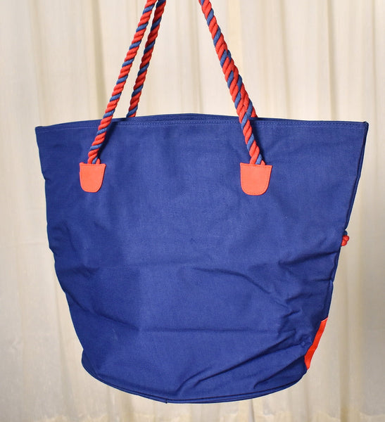 NWT 1970s Vintage Nautical Totebag Cats Like Us