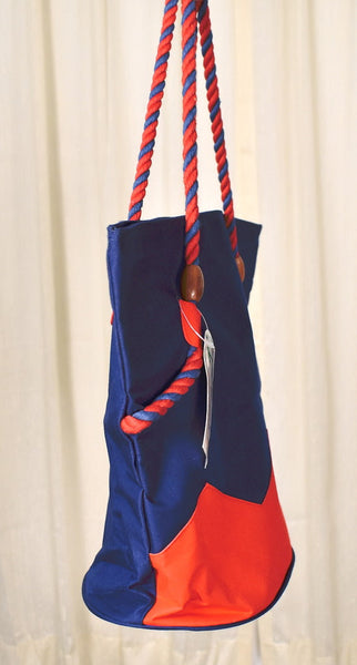 NWT 1970s Vintage Nautical Totebag Cats Like Us