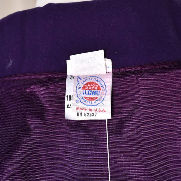 NWT 1980s Vintage Purple Velvet Blazer Jacket Cats Like Us