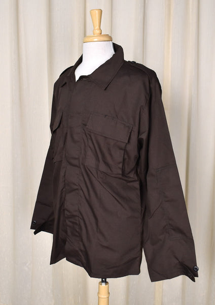 NWT 1990s Vintage LS Brown Tactical Shirt Cats Like Us