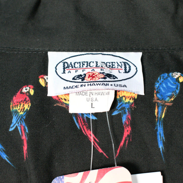 NWT Black Parrot Hawaiian Shirt Cats Like Us