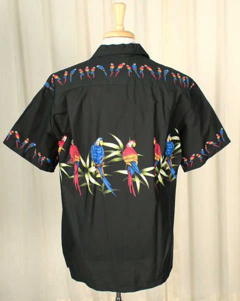 NWT Black Parrot Hawaiian Shirt Cats Like Us