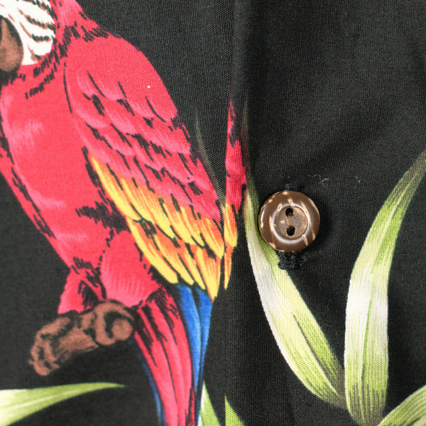 NWT Black Parrot Hawaiian Shirt Cats Like Us