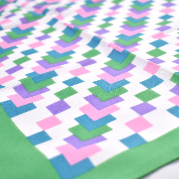 NWT Green Squares Vintage Scarf Cats Like Us