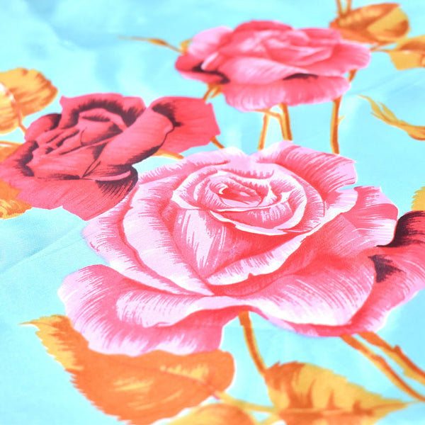NWT Pink & Blue Roses Vintage Scarf Cats Like Us
