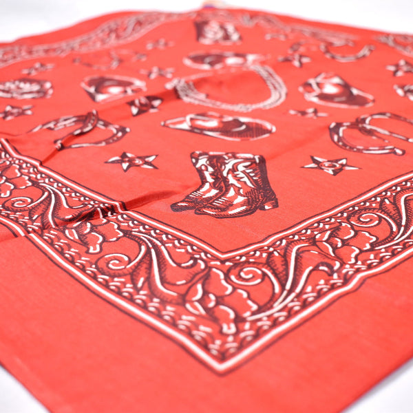 NWT Red Rodeo Print Vintage Bandana Cats Like Us