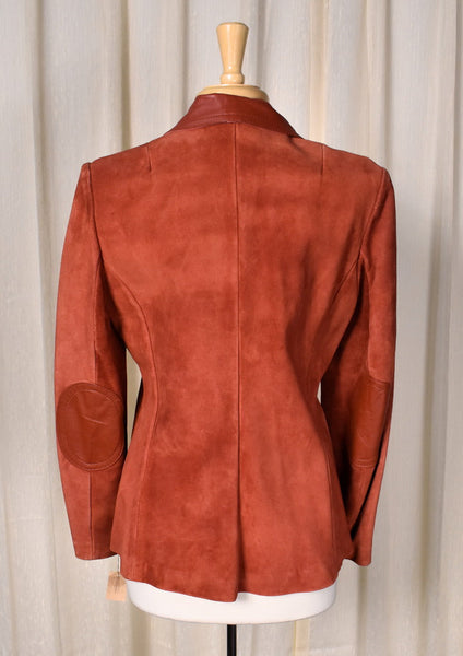 NWT Vintage 1980s Rust Suede & Leather Blazer Jacket Cats Like Us