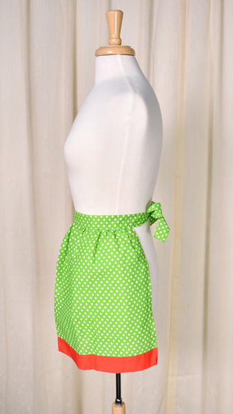 NWT Vintage Green Polka Dot Apron Cats Like Us