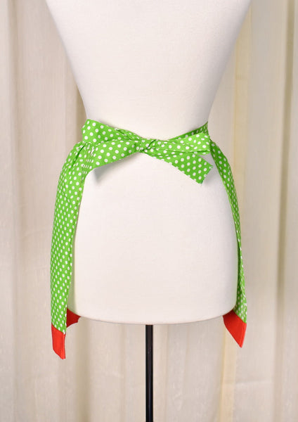 NWT Vintage Green Polka Dot Apron Cats Like Us
