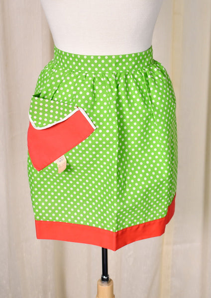 NWT Vintage Green Polka Dot Apron Cats Like Us