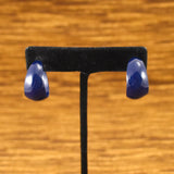 Cats Like Us Navy Blue Enamel Hoop Earrings