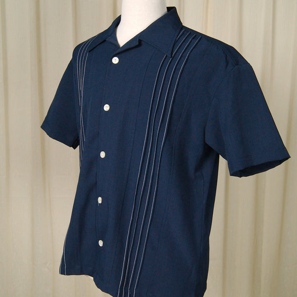 Navy Otis Bowling Shirt Cats Like Us