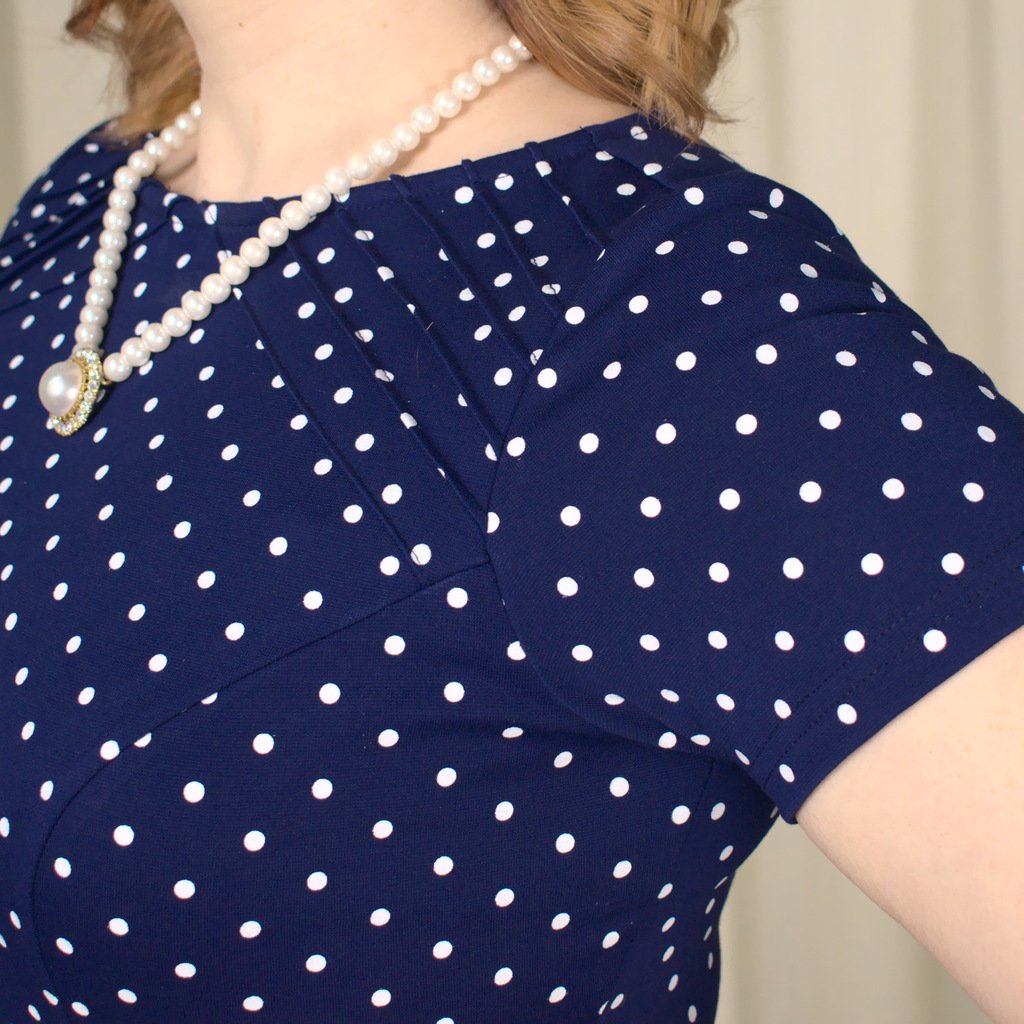 Navy Polka Dot Womens Retro Style Swing Dress by Unique Vintage Cats Like Us Navy Polka Dot Womens Retro Style Swing Dress by Unique Vintage Cats Like Us