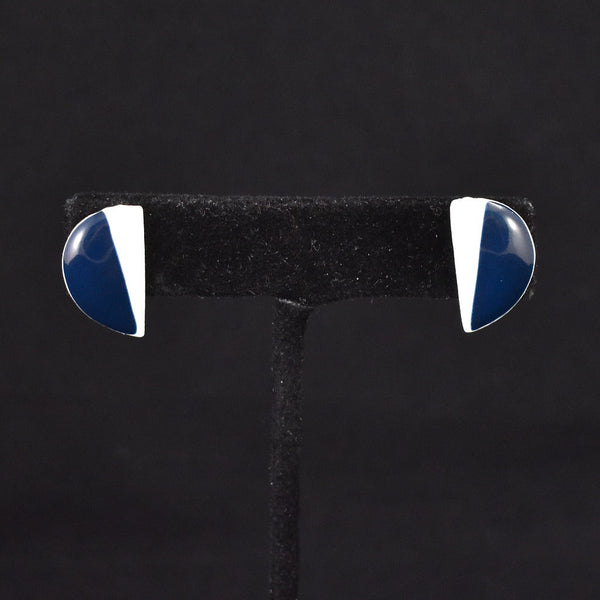 Navy & White Enamel Earrings Cats Like Us