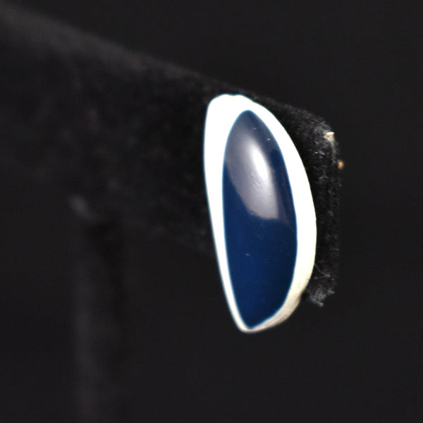 Navy & White Enamel Earrings Cats Like Us