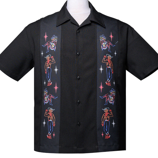 Neon Vegas Bowling Shirt Cats Like Us