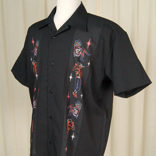 Neon Vegas Bowling Shirt Cats Like Us