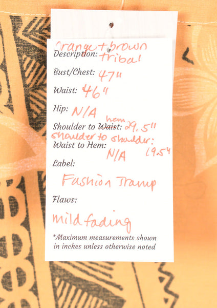 Orange & Brown Tribal Shirt Cats Like Us