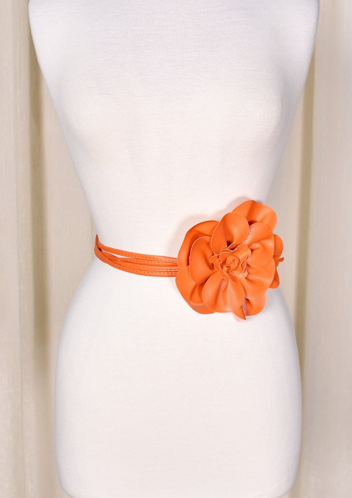 Orange Floral Wrap Belt – Cats Like Us