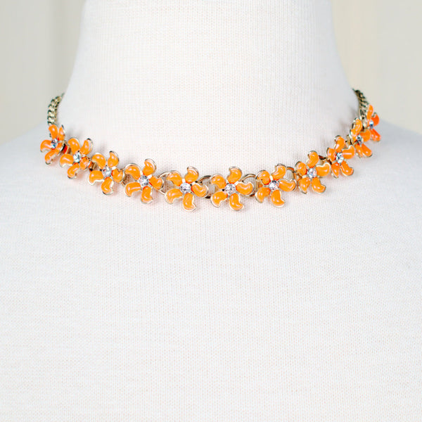 Orange Flower Choker Cats Like Us