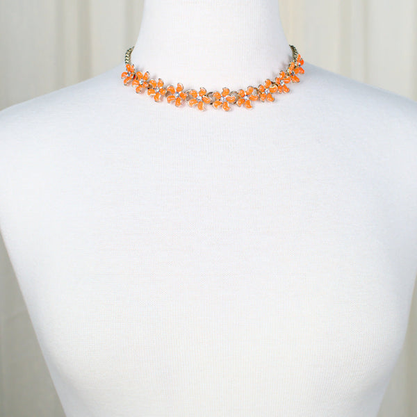 Orange Flower Choker Cats Like Us