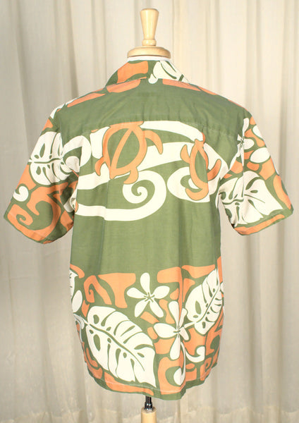 Orange Sea Turtles Aloha Shirt Cats Like Us