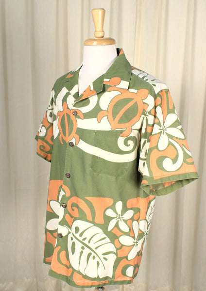 Orange Sea Turtles Aloha Shirt Cats Like Us