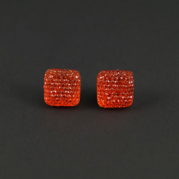 Orange Sparkle Earrings Cats Like Us