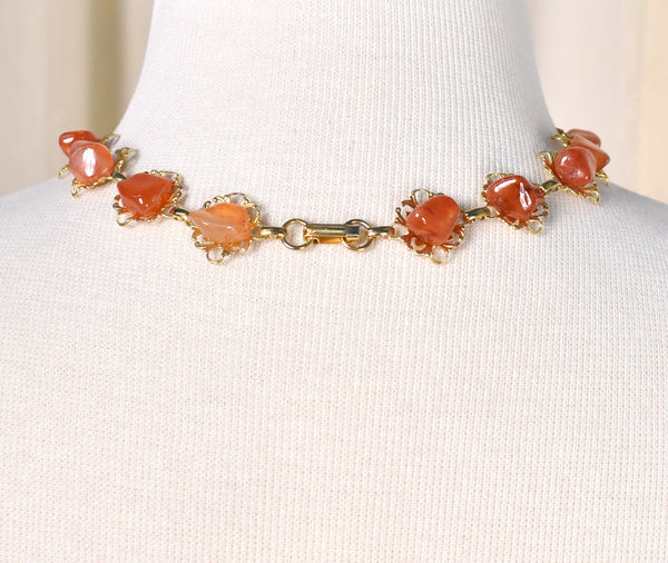 Orange Stone Necklace Set Cats Like Us
