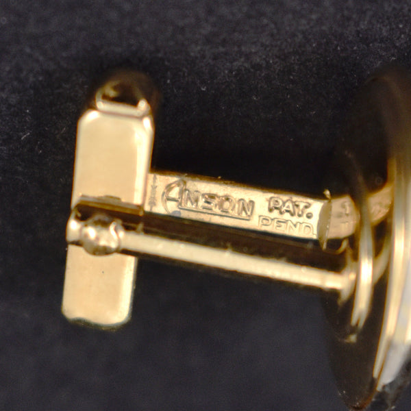 Oval Green Stone Vintage Cuff Links Cats Like Us