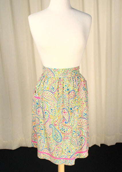 Paisley Print Vintage Floral Apron Cats Like Us