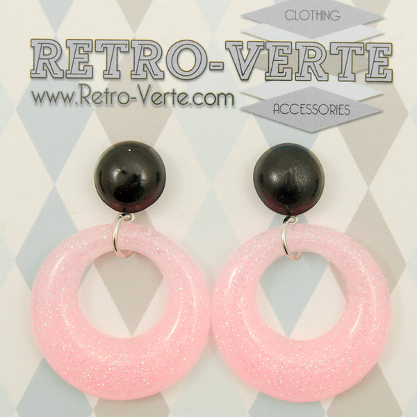 Pale Pink Drop Hoop Earrings Cats Like Us