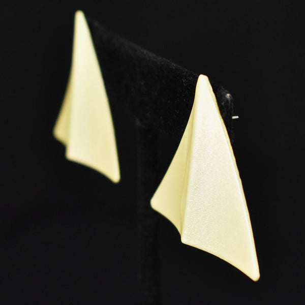 Pastel Yellow Triangle Earrings Cats Like Us