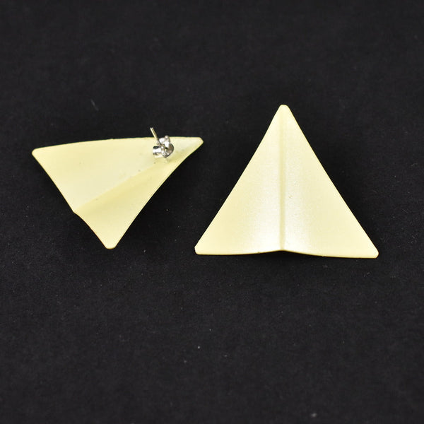 Pastel Yellow Triangle Earrings Cats Like Us