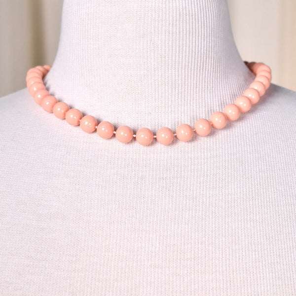 Peach Enamel Bead Necklace Cats Like Us