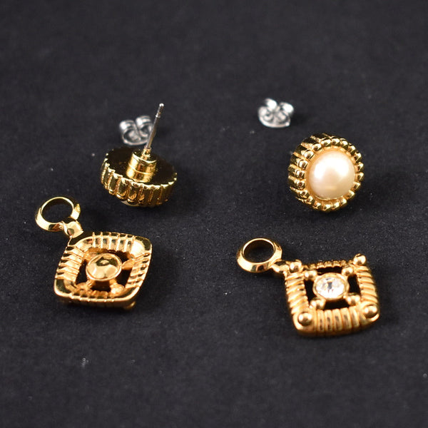 Pearl 2 in 1 Stud Earrings Cats Like Us