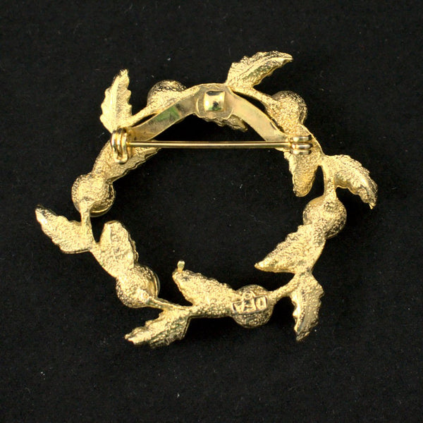 Pearl & Leaf Wreath Brooch Cats Like Us