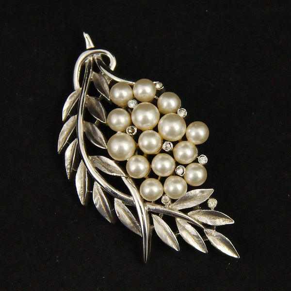 Pearl & Rhinestone Fern Brooch Cats Like Us