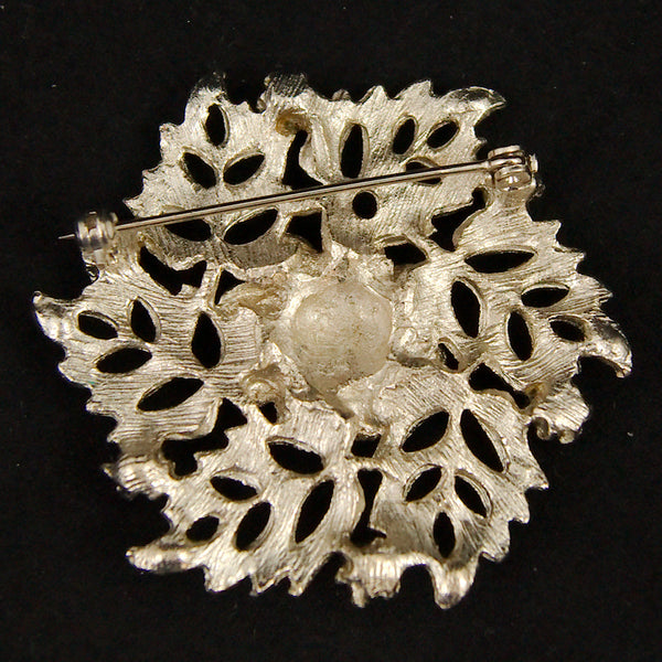 Pearl & Rhinestones Leaf Brooch Cats Like Us