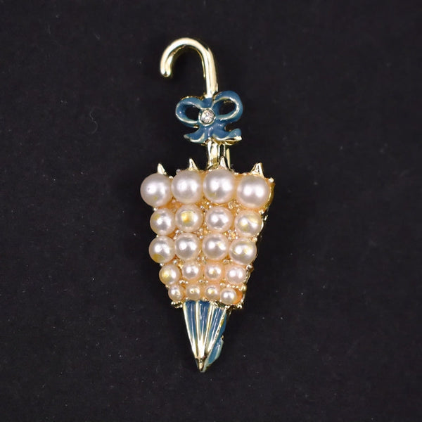 Pearl Umbrella Brooch Cats Like Us