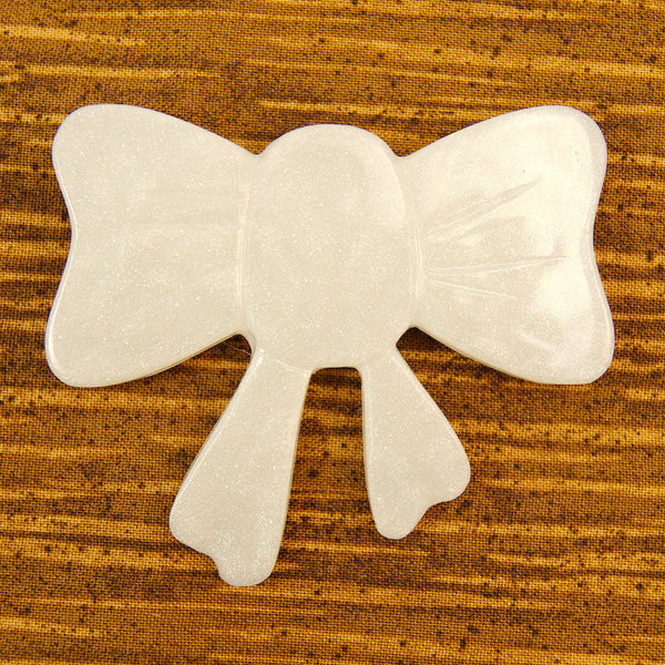 Pearl White Bow Brooch Cats Like Us