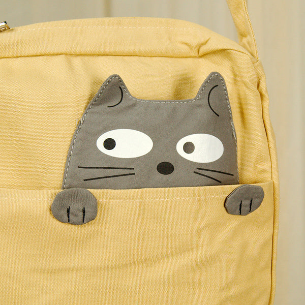 Peeking Gray Cat Crossbody Bag Cats Like Us