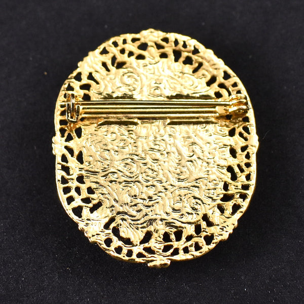 Pink Cameo Pearl Vintage Brooch Cats Like Us