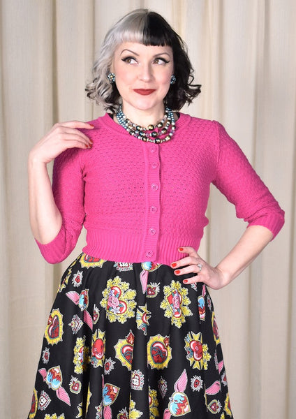 Pink Cute Cropped Cardigan Cats Like Us