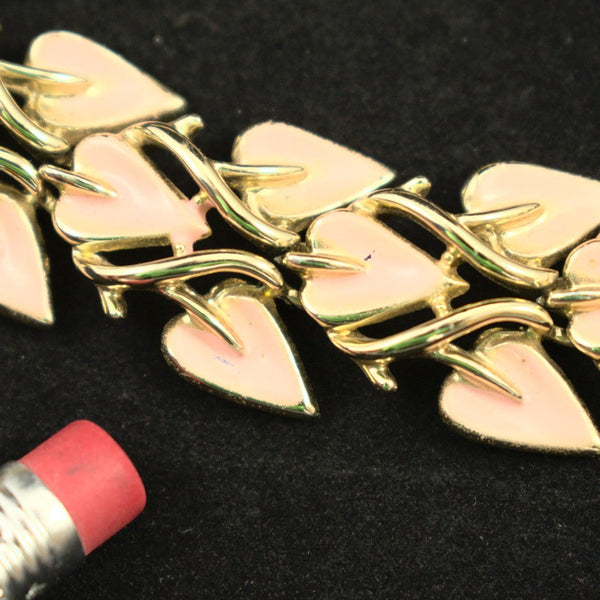 Pink Enamel Leaf Jewelry Set Cats Like Us