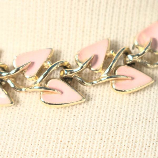 Pink Enamel Leaf Jewelry Set Cats Like Us