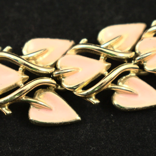 Pink Enamel Leaf Jewelry Set Cats Like Us